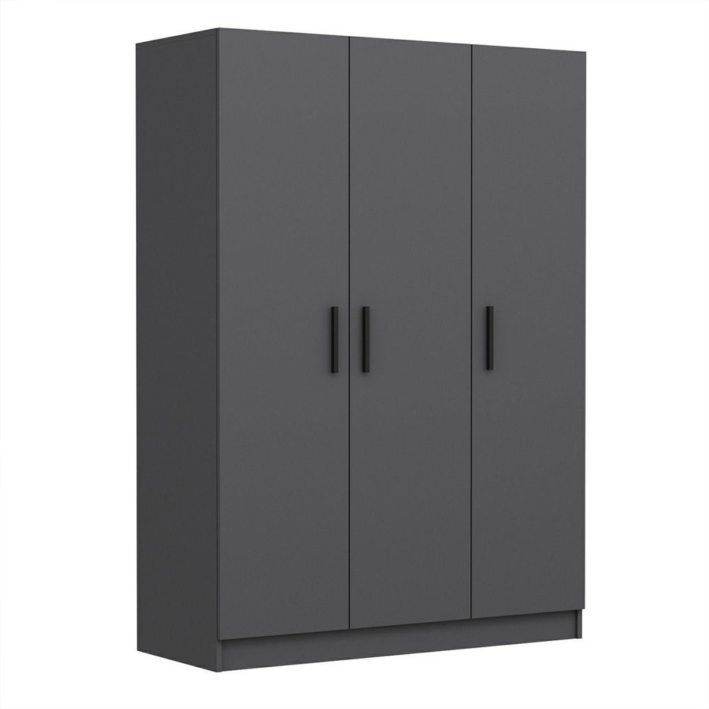 Kale H210cm Wooden Wardrobe with 3 Doors in Anthracite