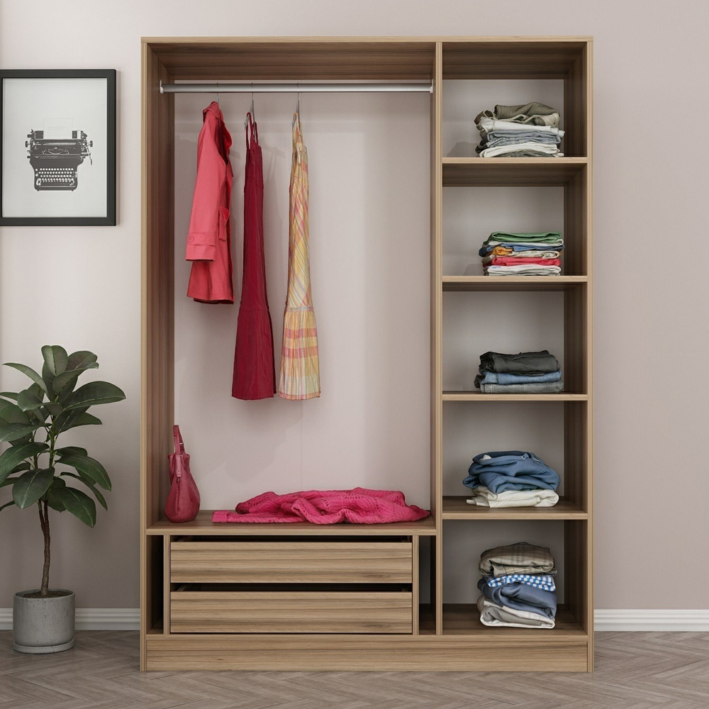 Kale H210cm Wooden Wardrobe with 3 Doors in Oak