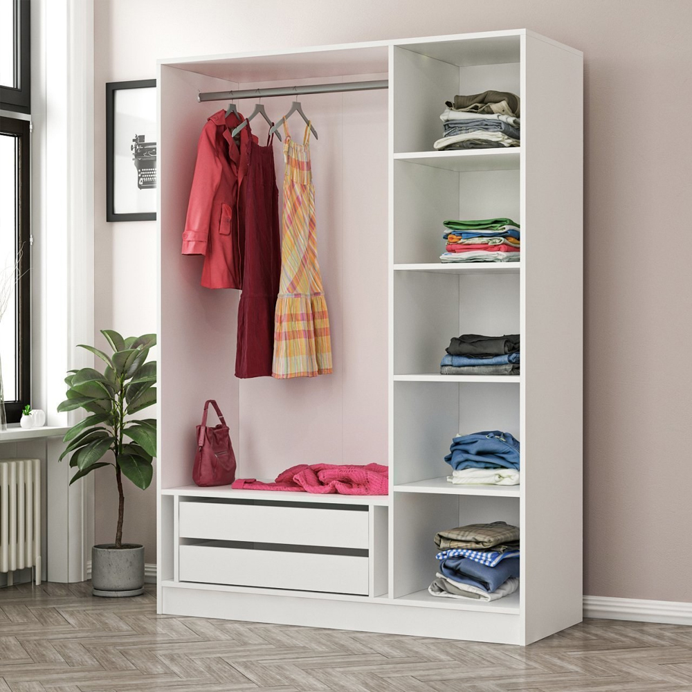 Kale H210cm Wooden Wardrobe with 3 Doors in White