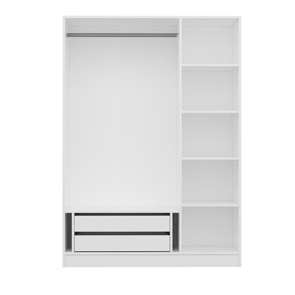 Kale H210cm Wooden Wardrobe with 3 Panel Doors in White