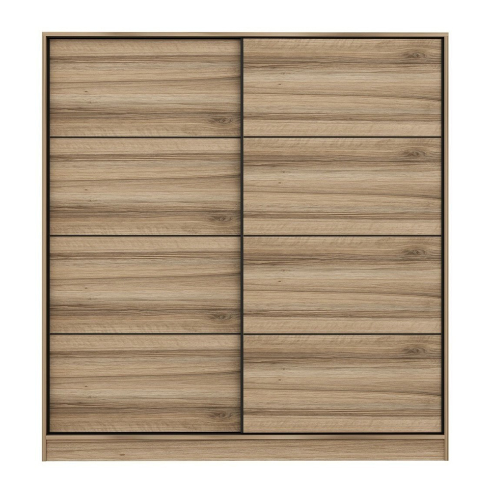 Kale H210cm Wooden Sliding Wardrobe with 2 Doors in Dore and White