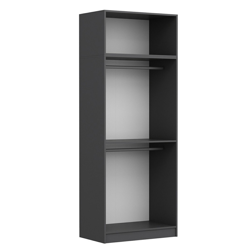 Kale H235cm Wooden Wardrobe with 3 Doors in Anthracite