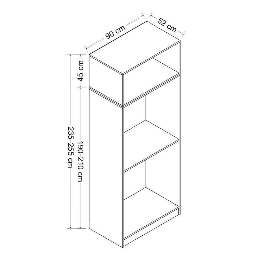 Kale H235cm Wooden Wardrobe with 3 Doors in White