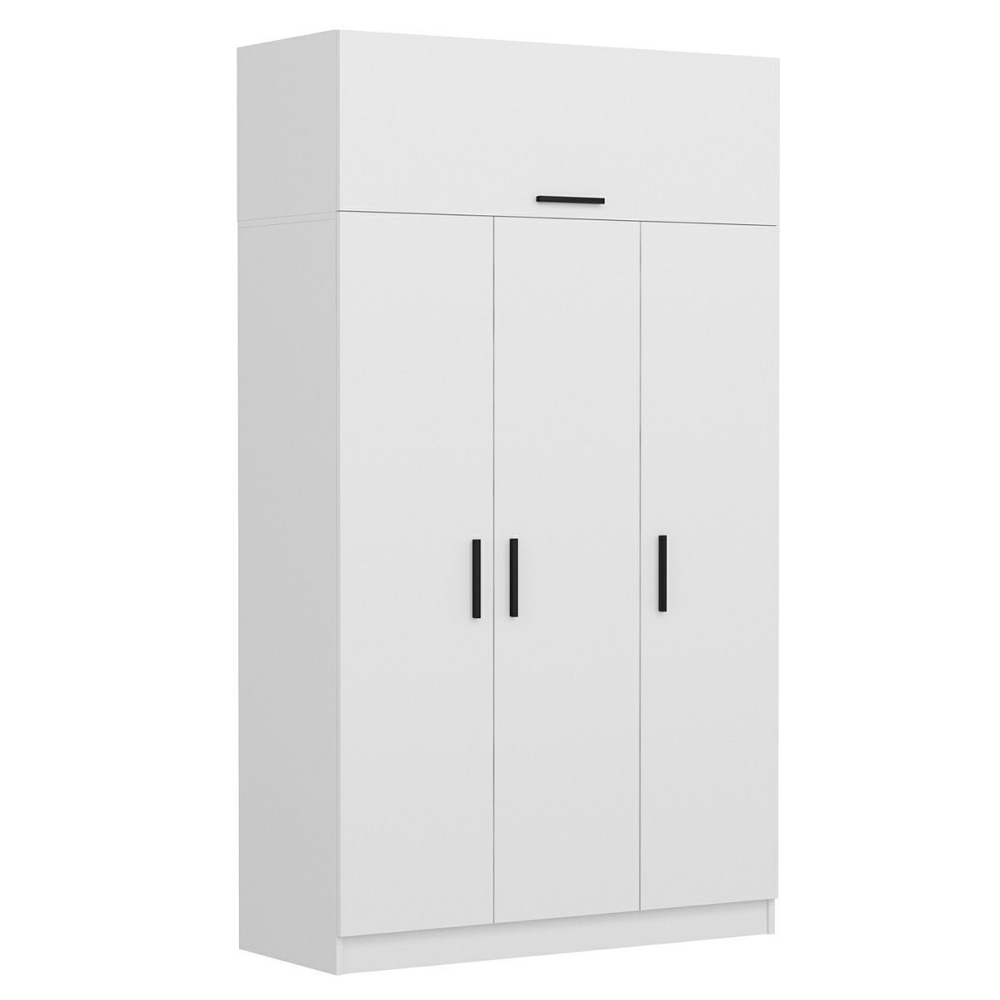 Kale H235cm Wooden Wardrobe with 4 Doors in White