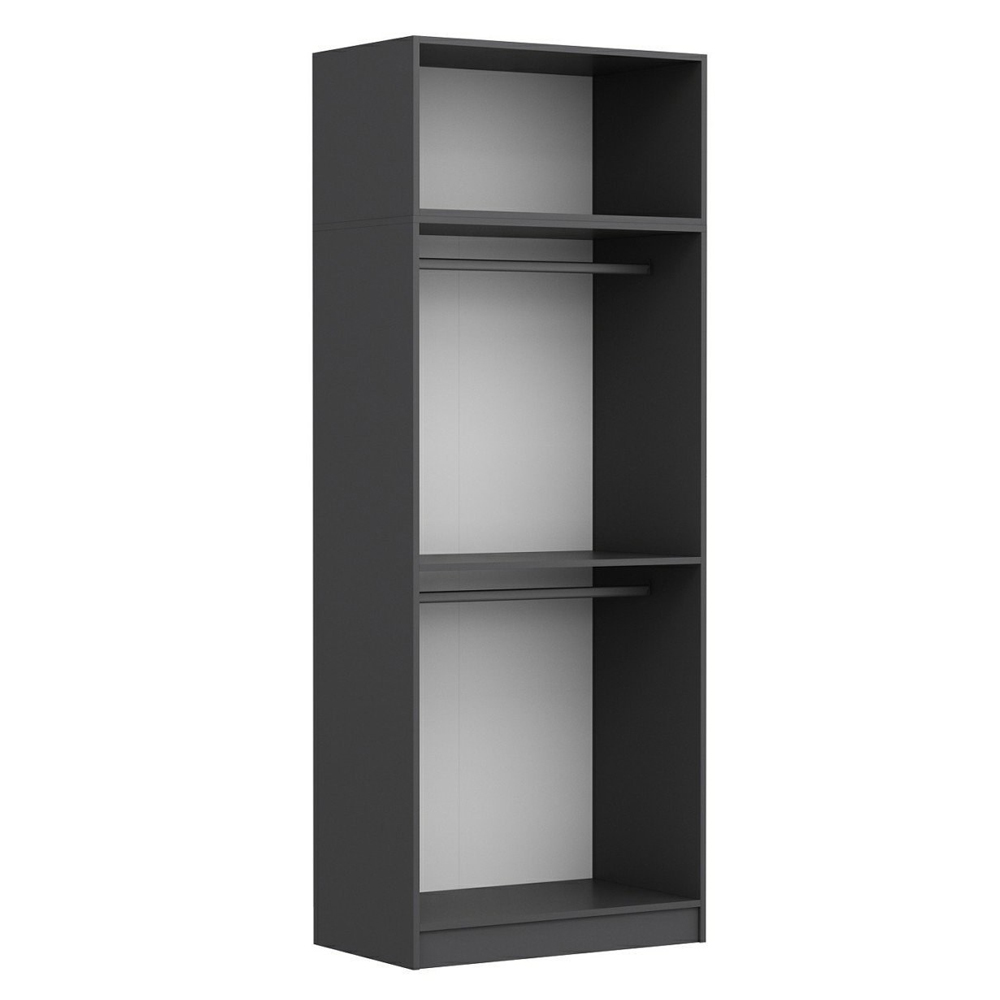 Kale H255cm Wooden Wardrobe with 3 Doors in Anthracite
