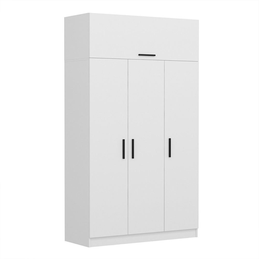 Kale H255cmWooden Wardrobe with 4 Doors in White