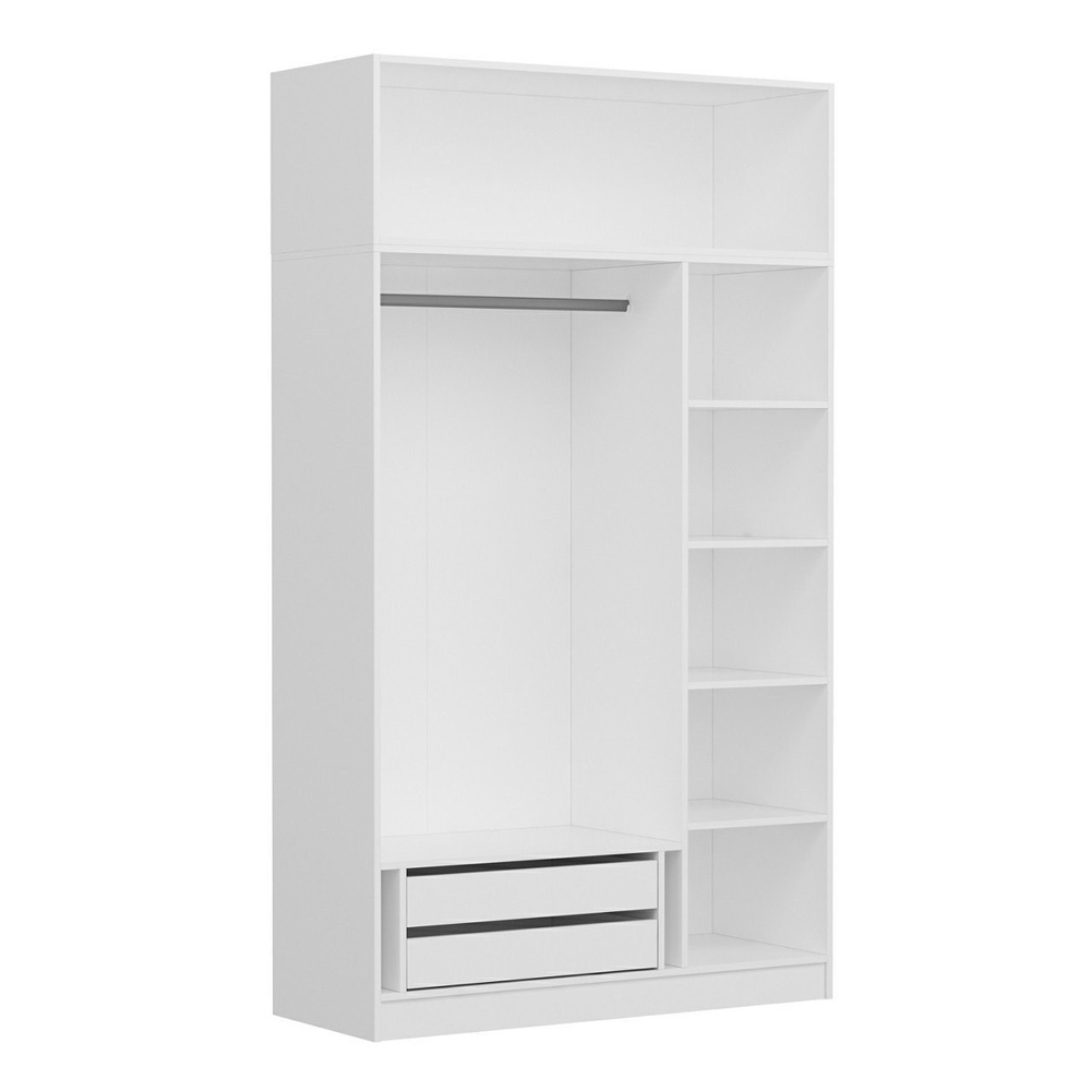 Kale H255cmWooden Wardrobe with 4 Doors in White