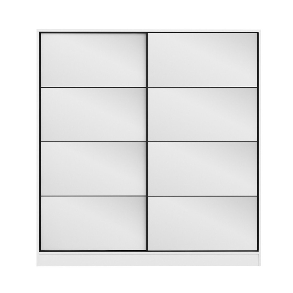 Kale Mirrored Wardrobe with 2 Sliding Doors in White