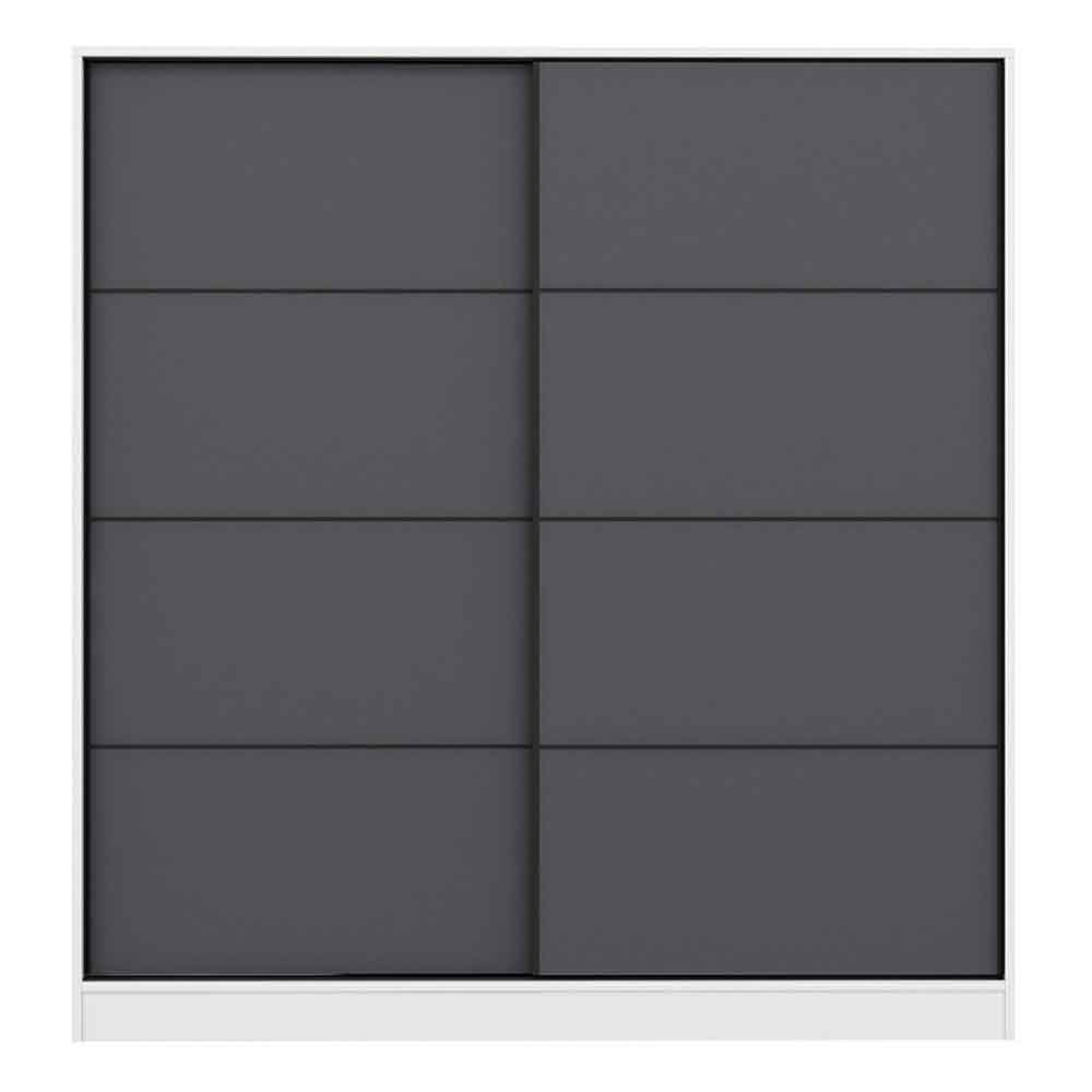 Kale Wooden Sliding Wardrobe with 2 Doors in Anthracite and White