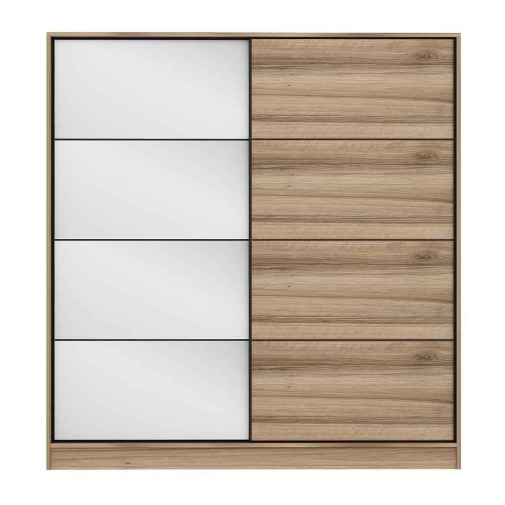 Kale Wooden Sliding Wardrobe with 2 Doors in Oak and White