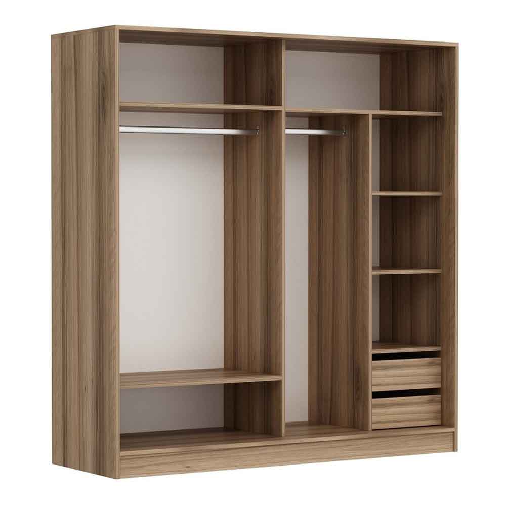 Kale Wooden Sliding Wardrobe with 2 Doors in Oak and White