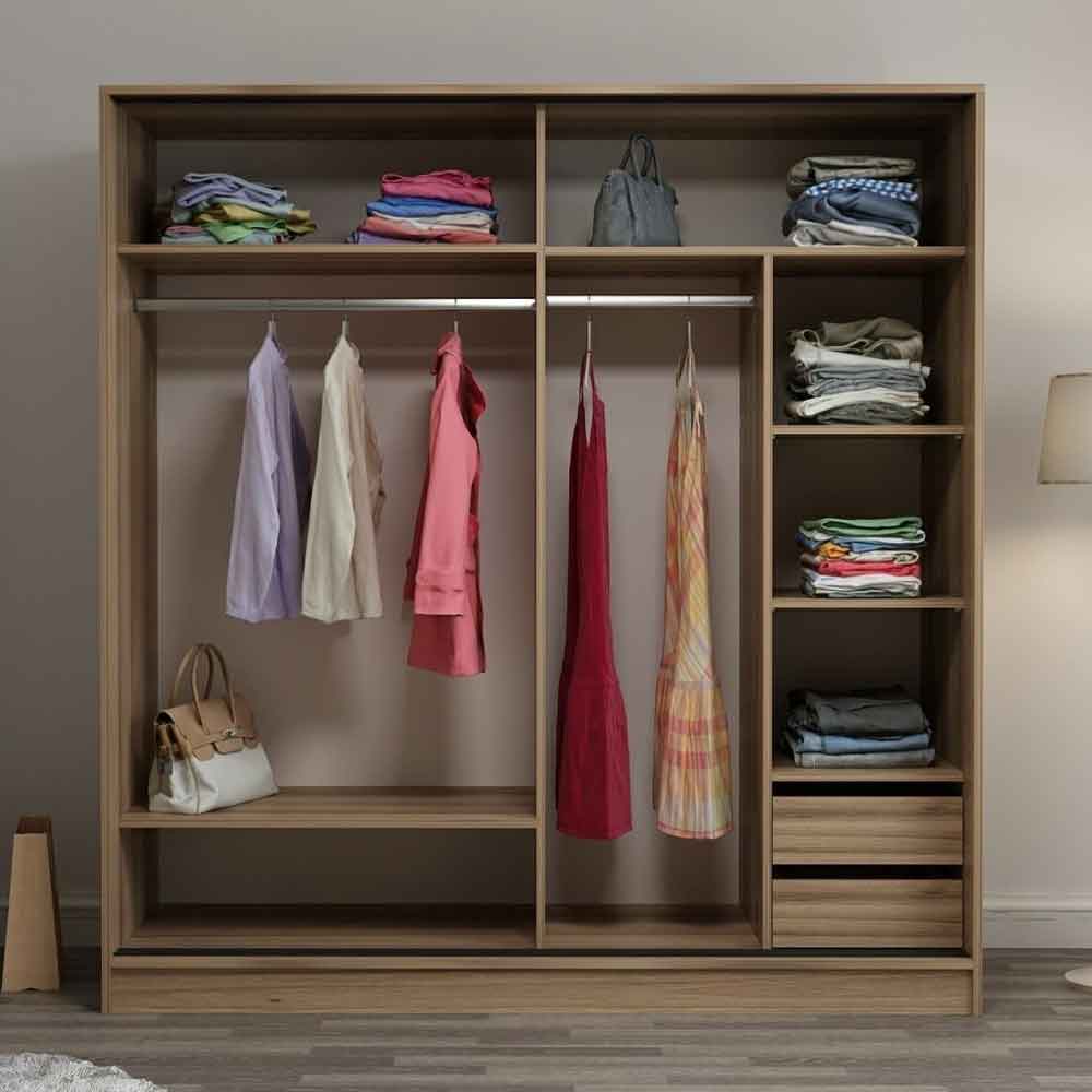 Kale Wooden Sliding Wardrobe with 2 Doors in Oak