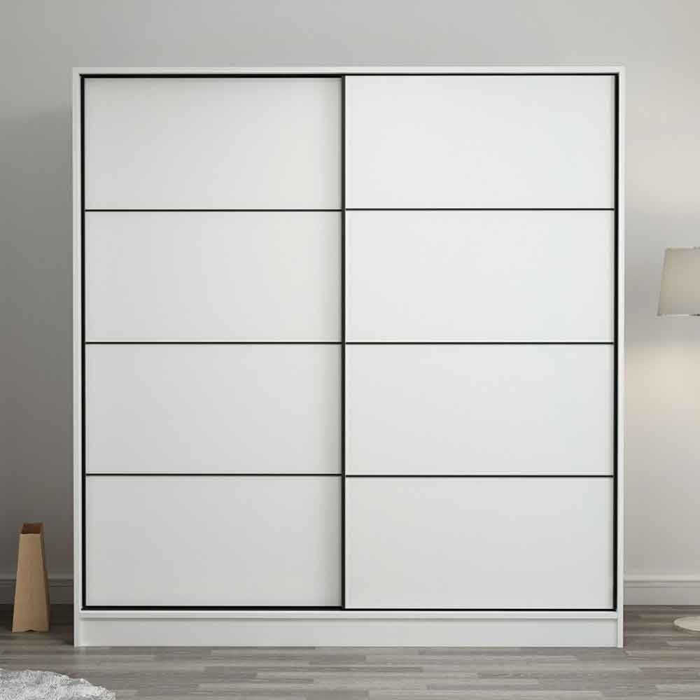 Kale Wooden Sliding Wardrobe with 2 Doors in White
