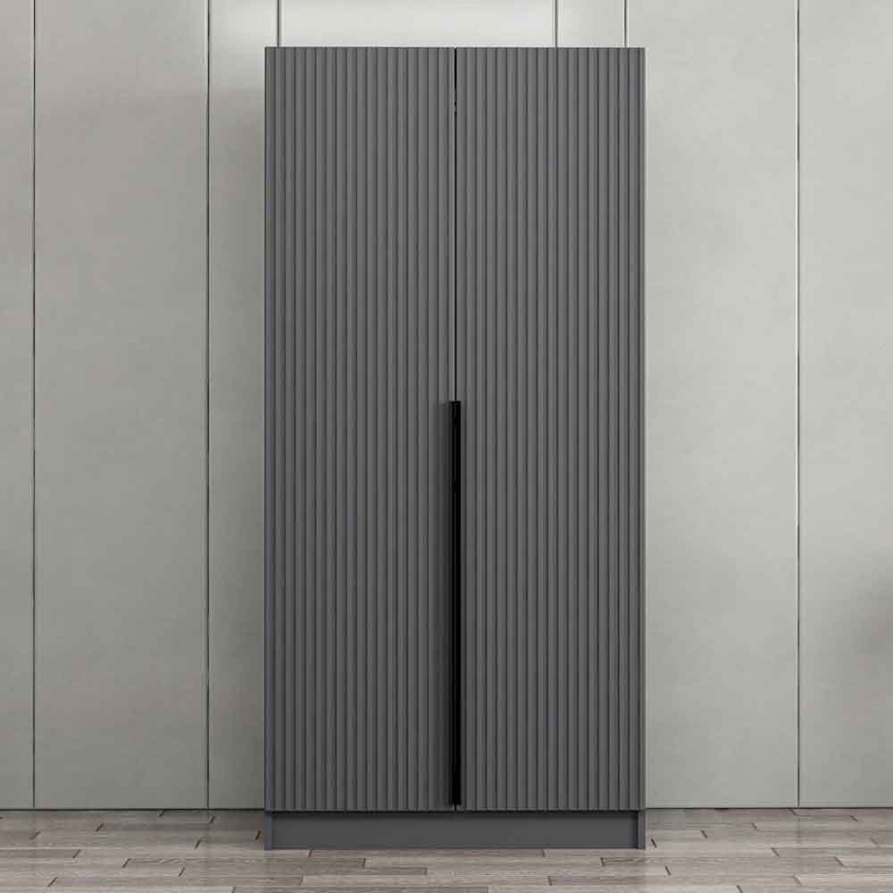 Kale Wooden Wardrobe with 2 Doors in Anthracite