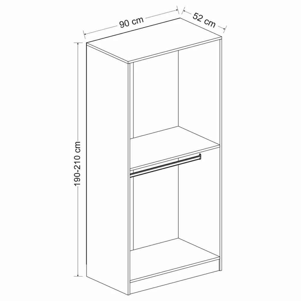 Kale Wooden Wardrobe with 2 Doors in Anthracite