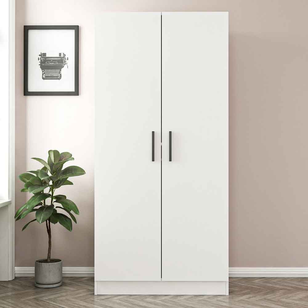 Kale Wooden Wardrobe with 2 Doors in White