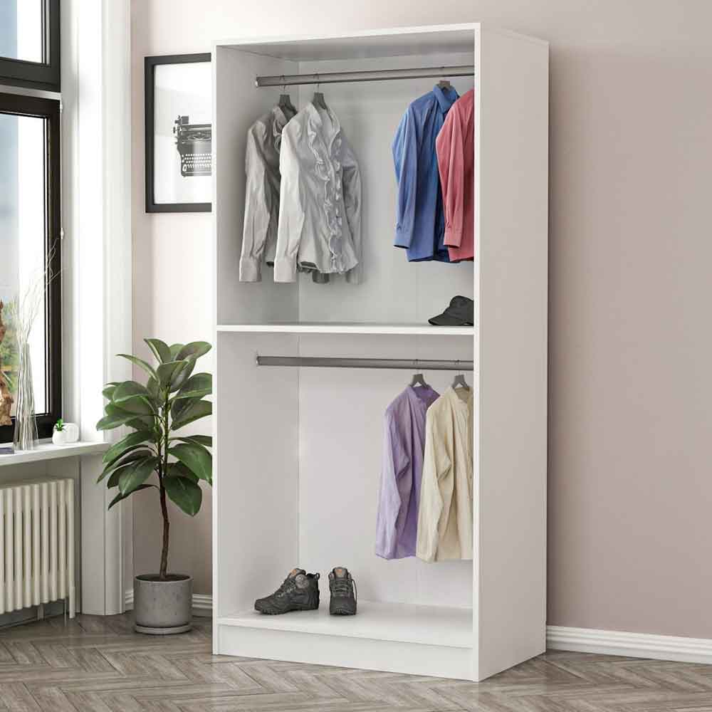 Kale Wooden Wardrobe with 2 Doors in White