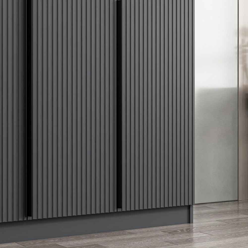 Kale Wooden Wardrobe with 3 Doors in Anthracite