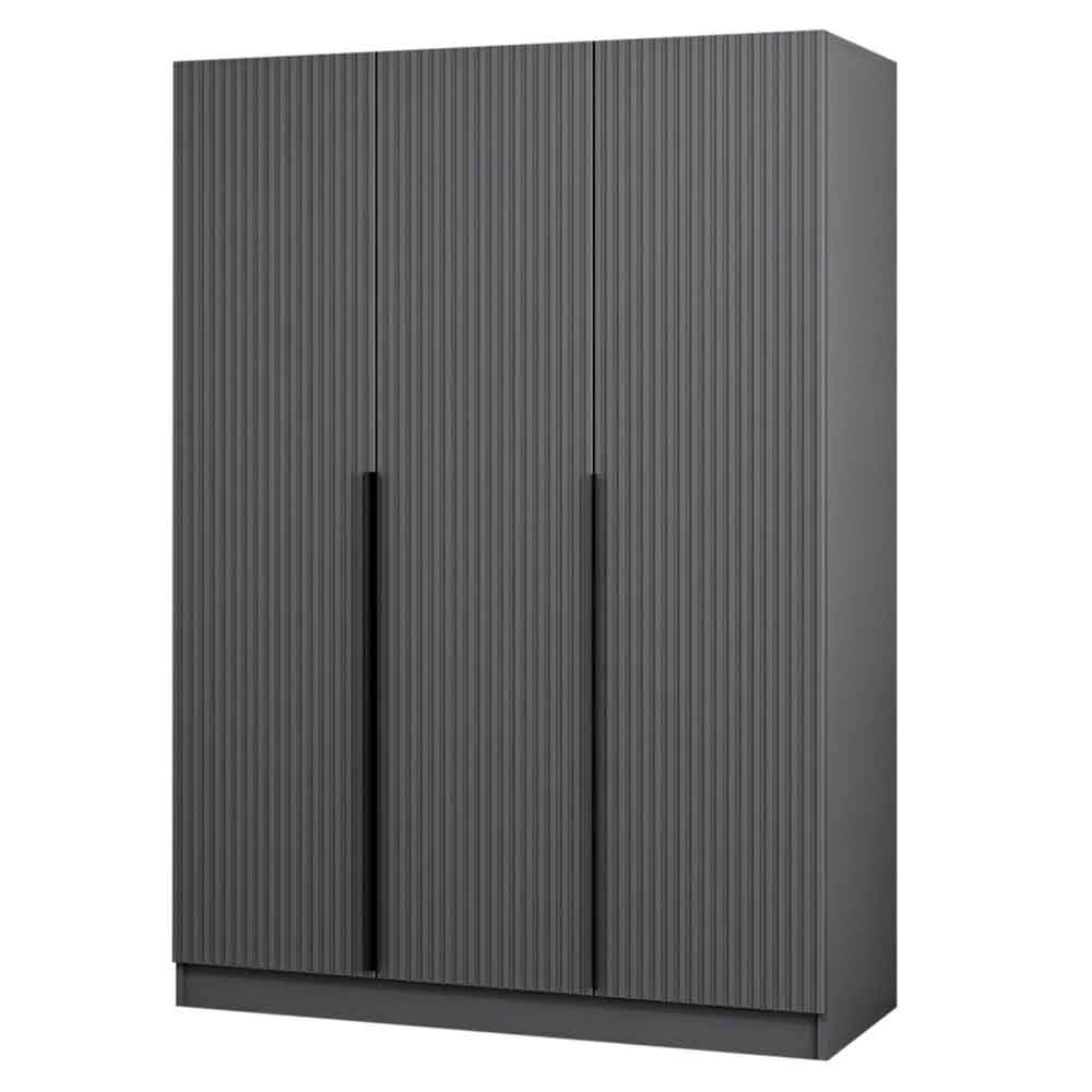 Kale Wooden Wardrobe with 3 Doors in Anthracite