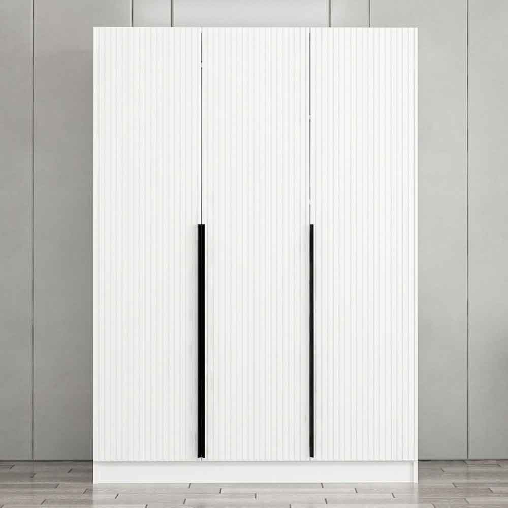 Kale Wooden Wardrobe with 3 Doors in White