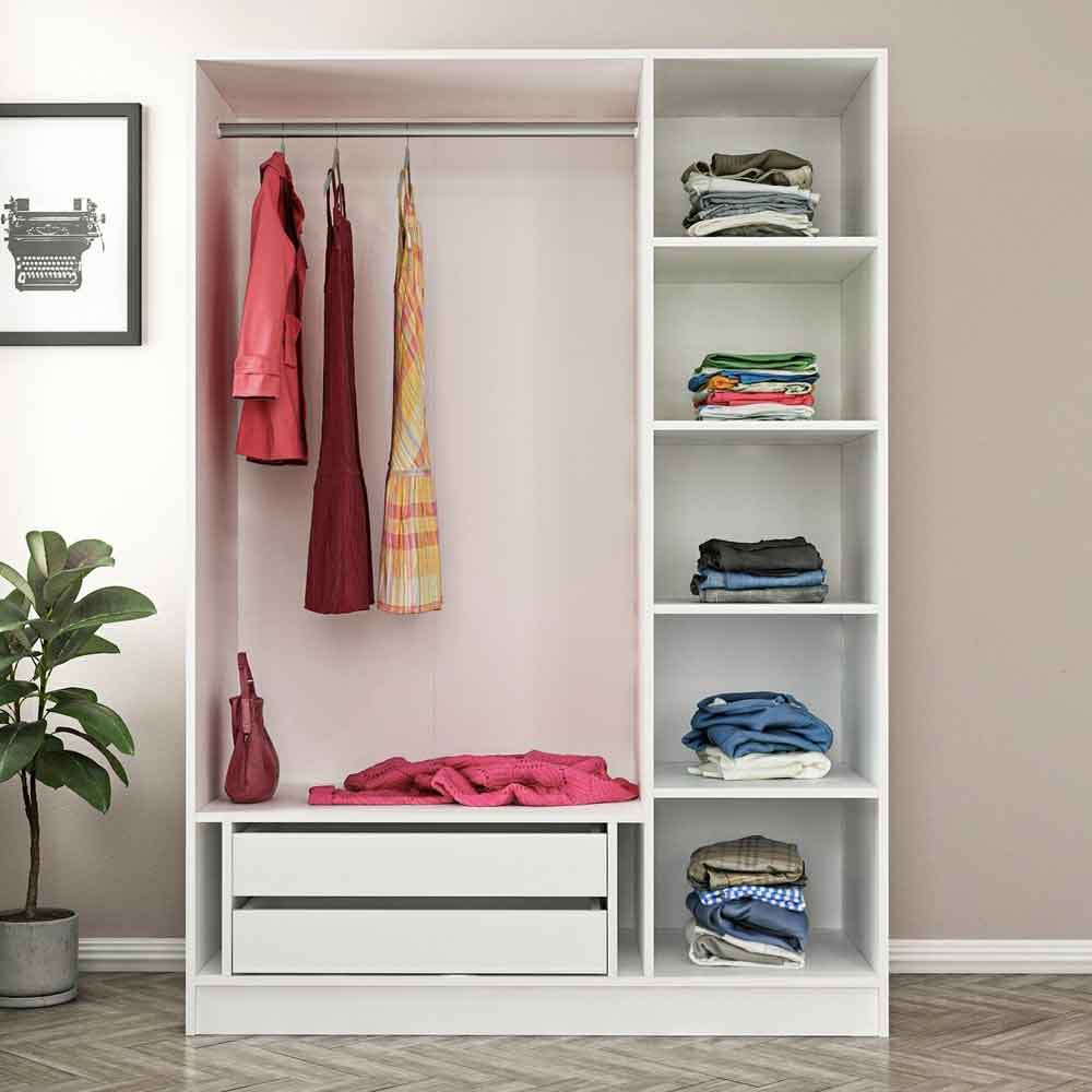 Kale Wooden Wardrobe with 3 Doors in White