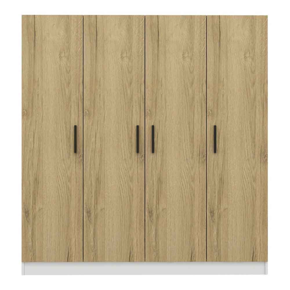 Kale Wooden Wardrobe with 4 Doors in Walnut and White