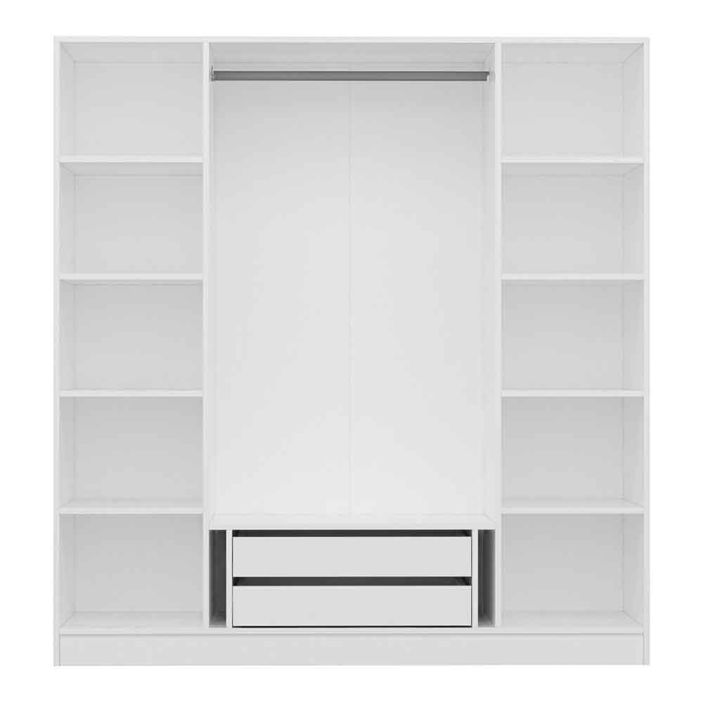 Kale Wooden Wardrobe with 4 Doors in Walnut and White