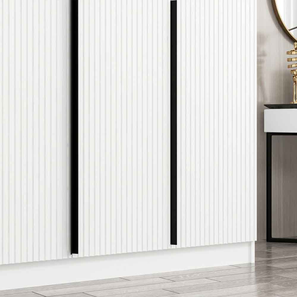 Kale Wooden Wardrobe with 4 Doors in White