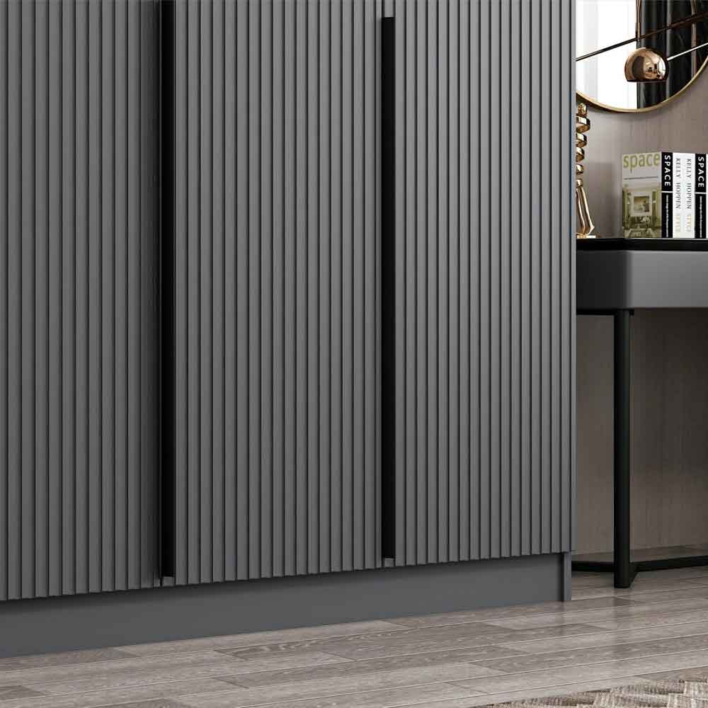 Kale Wooden Wardrobe with 5 Doors in Anthracite