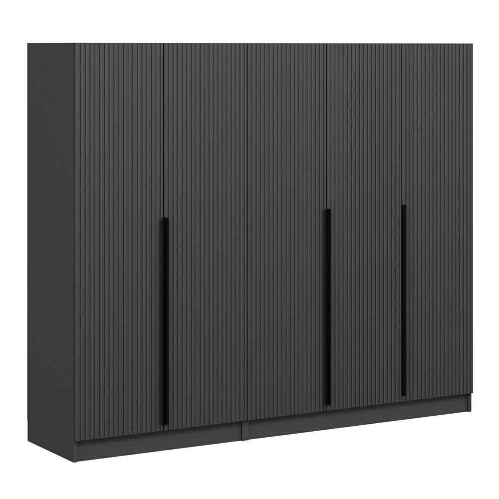 Kale Wooden Wardrobe with 5 Doors in Anthracite