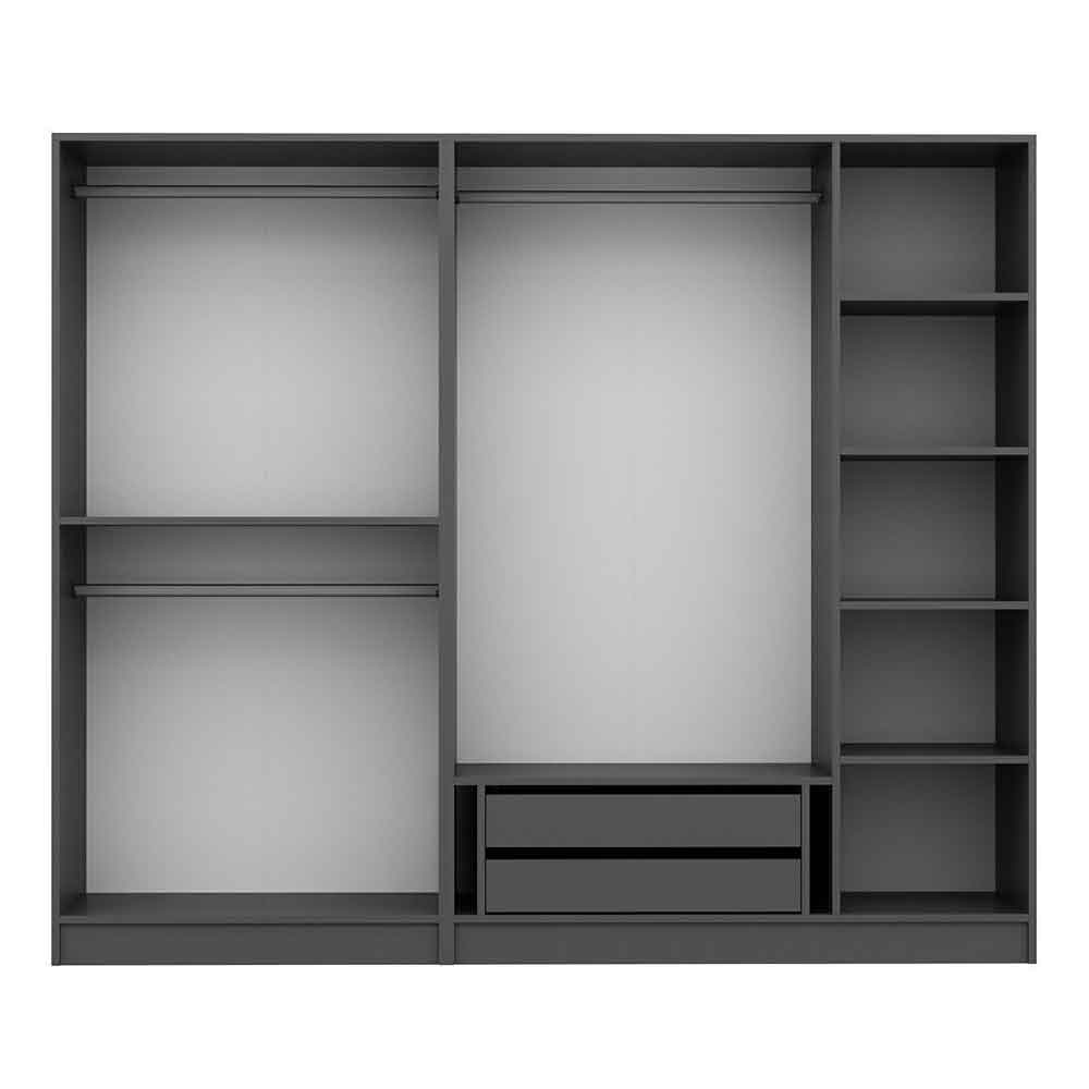 Kale Wooden Wardrobe with 5 Doors in Anthracite