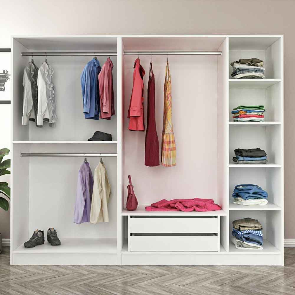 Kale Wooden Wardrobe with 5 Doors in White