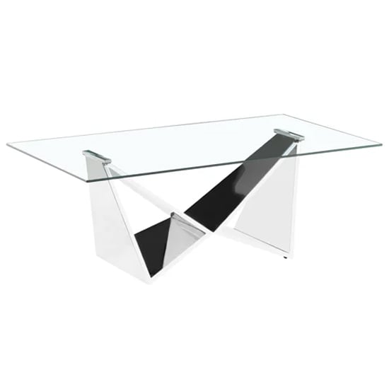 Kalila Clear Glass Coffee Table With Silver Base