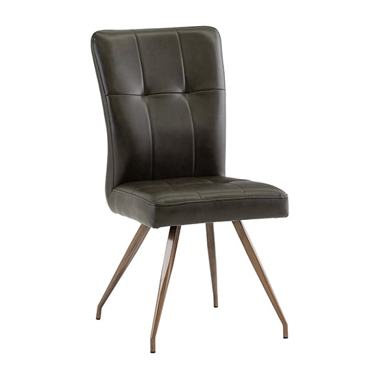 Kalista Faux Leather Dining Chair In Dark Brown