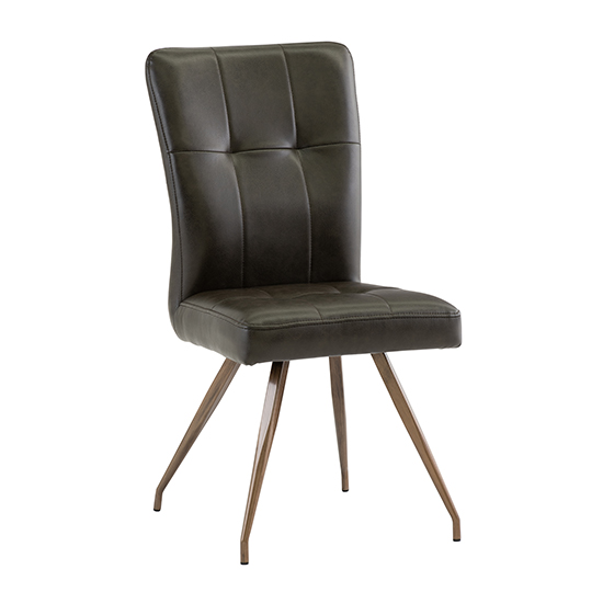 Read more about Kalista faux leather dining chair in dark brown