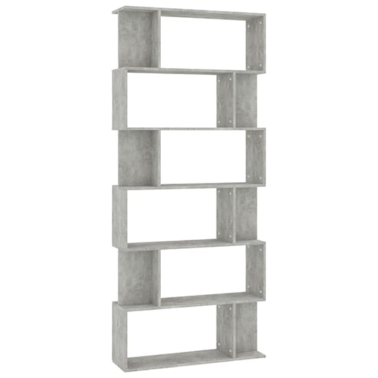 Kalle Wooden Bookcase And Room Divider In Concrete Effect_4