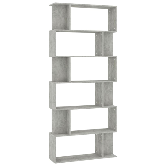 Kalle Wooden Bookcase And Room Divider In Concrete Effect