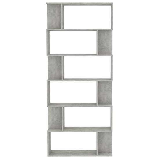 Kalle Wooden Bookcase And Room Divider In Concrete Effect_5