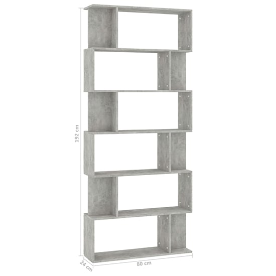Kalle Wooden Bookcase And Room Divider In Concrete Effect_6
