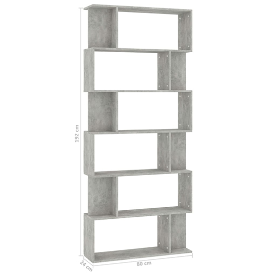 Kalle Wooden Bookcase And Room Divider In Concrete Effect