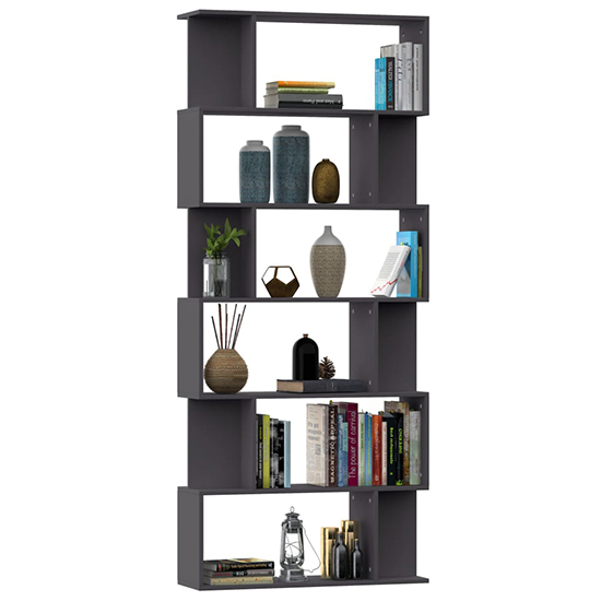 Kalle Wooden Bookcase And Room Divider In Grey_3