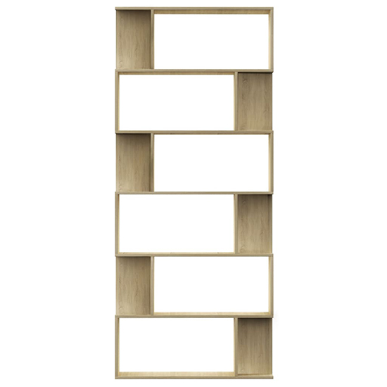 Kalle Wooden Bookcase And Room Divider In Sonoma Oak
