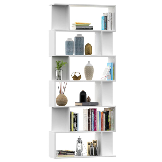Kalle Wooden Bookcase And Room Divider In White