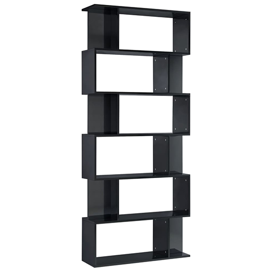 Kalle High Gloss Bookcase And Room Divider In Black_4