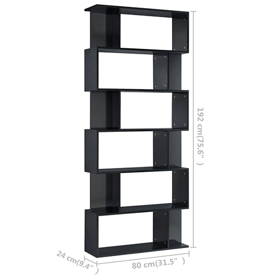 Kalle High Gloss Bookcase And Room Divider In Black_6