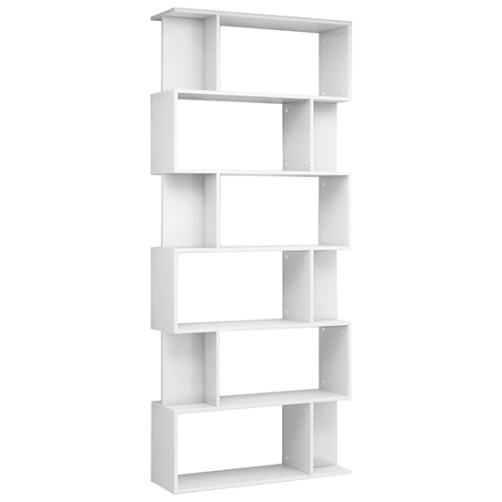Kalle High Gloss Bookcase And Room Divider In White_4