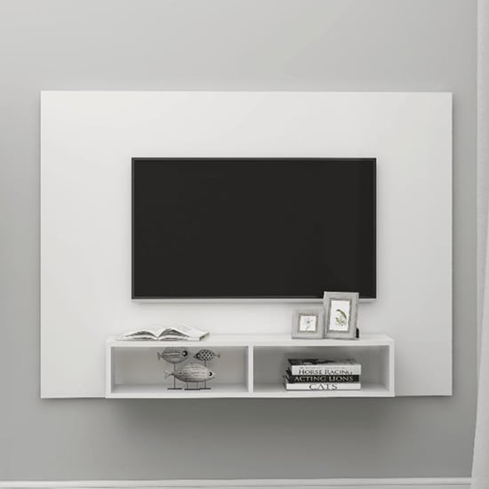 Kalona High Gloss Wall Hung Entertainment Unit In White_1