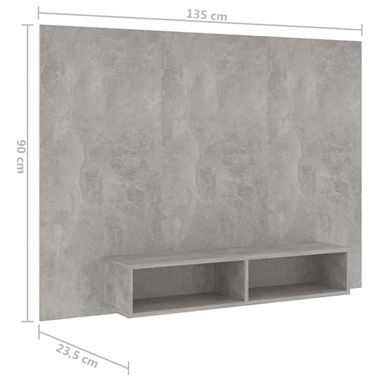 Kalona Wooden Wall Hung Entertainment Unit In Concrete Effect_6