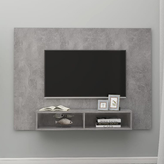 Kalona Wooden Wall Hung Entertainment Unit In Concrete Effect_1