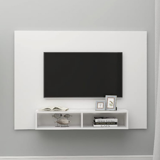 Kalona Wooden Wall Hung Entertainment Unit In White_1